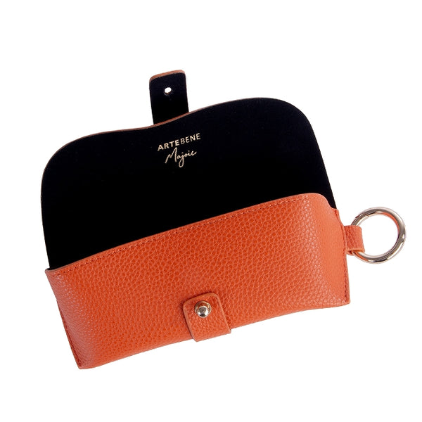 Vegan Leather Glasses Case - Orange