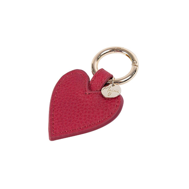 Vegan Leather Heart Keyring - Red