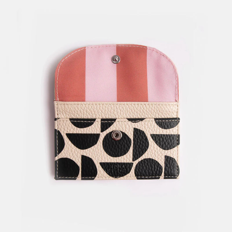 Vegan Leather Card Holder Coin Purse - Abstract Geo