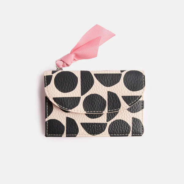 Vegan Leather Card Holder Coin Purse - Abstract Geo