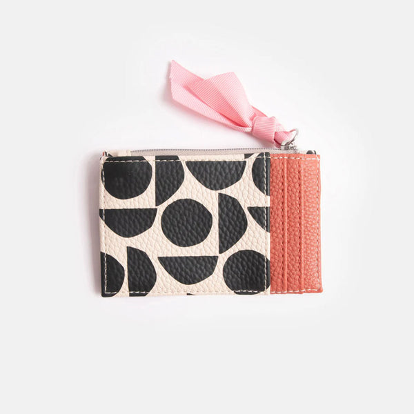 Vegan Leather Card Holder Coin Purse - Abstract Geo