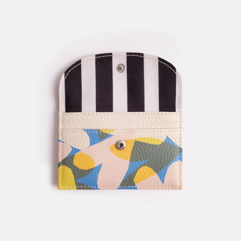 Vegan Leather Card Holder Coin Purse - Confetti Hearts