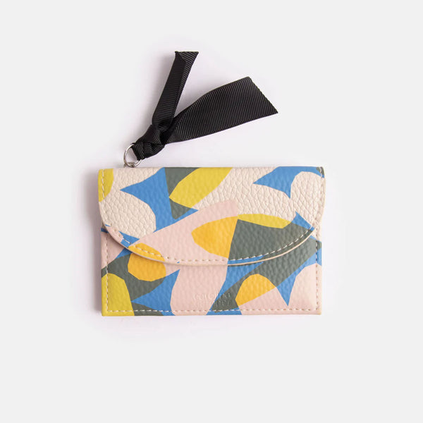 Vegan Leather Card Holder Coin Purse - Confetti Hearts