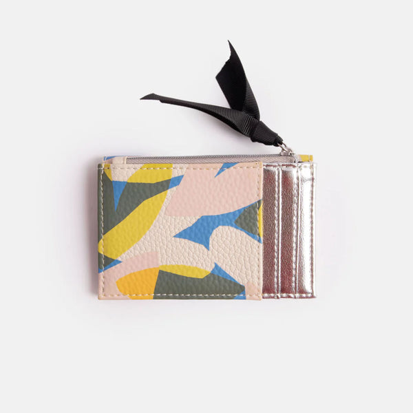 Vegan Leather Card Holder Coin Purse - Confetti Hearts