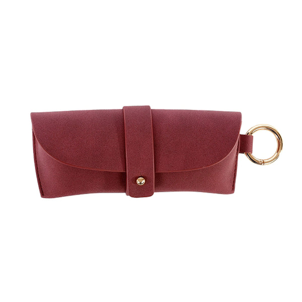 Vegan Leather Glasses Case - Burgundy