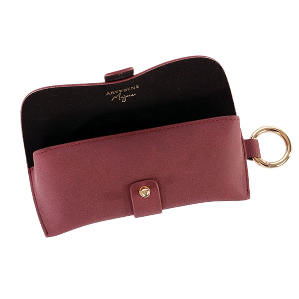 Vegan Leather Glasses Case - Burgundy