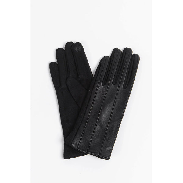 Vegan Leather Gloves - Black Vertical