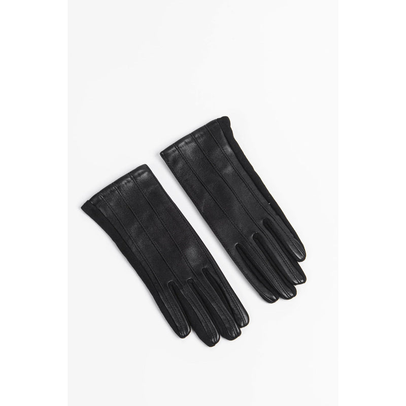 Vegan Leather Gloves - Black Vertical