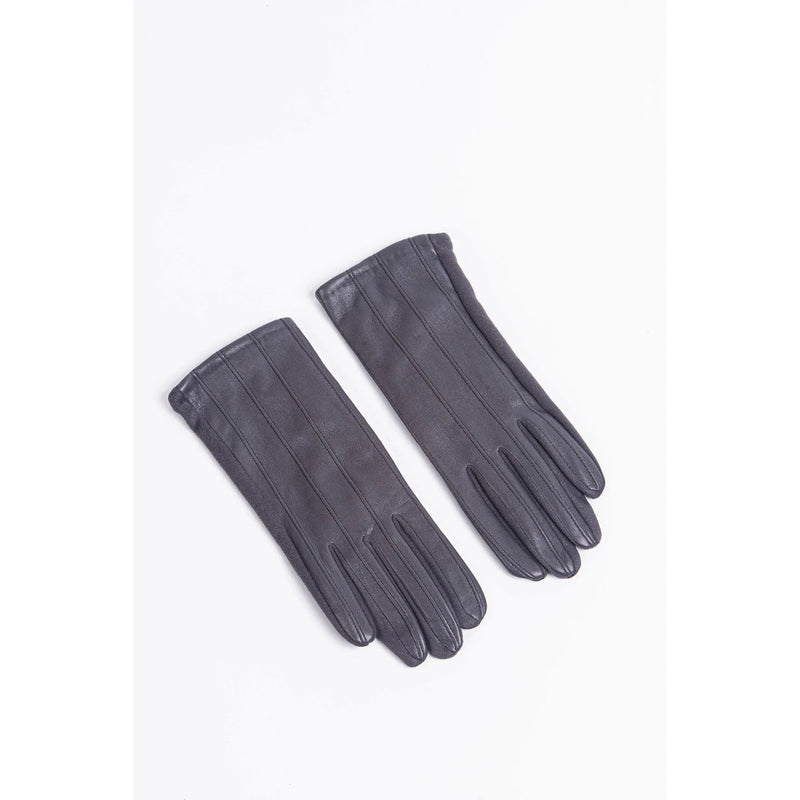 Vegan Leather Gloves - Grey Vertical