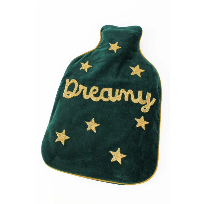 Velvet Hot Water Bottle - Green Dreamy