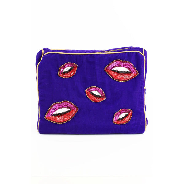 Velvet Wash Bag - Lips