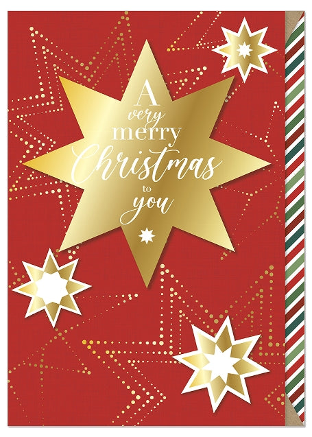 Very Merry Christmas Star Card