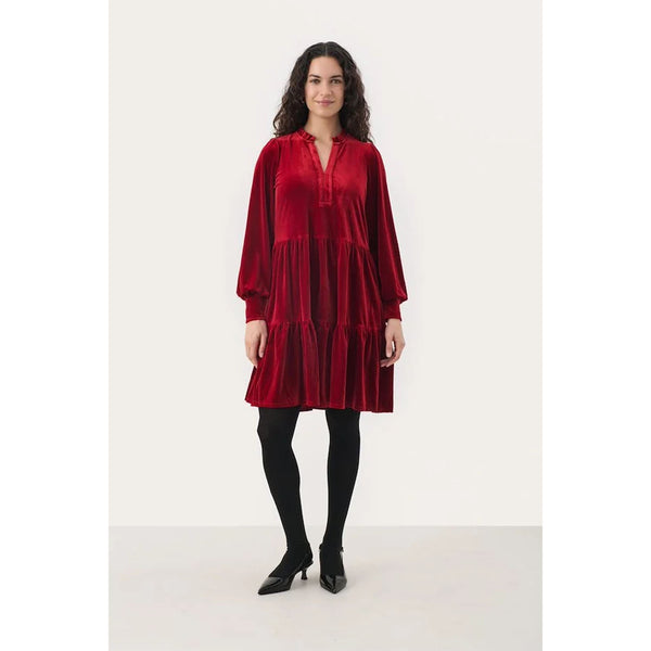 Viggase Dress - Rhythmic Red