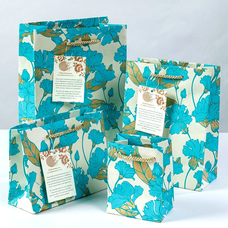 Wild Carnation Gift Bags - Turquoise