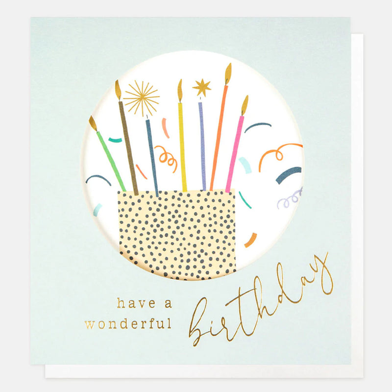 Wonderful Birthday Cake With Candles Card