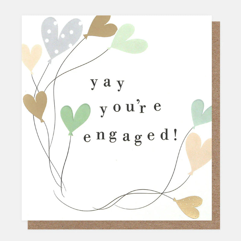 Yay Heart Balloons Engagement Card