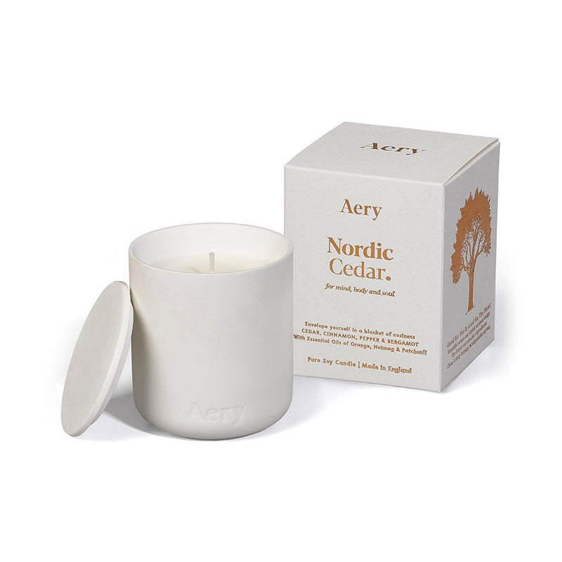 Nordic Cedar Scented Candle - White Clay - Hemels