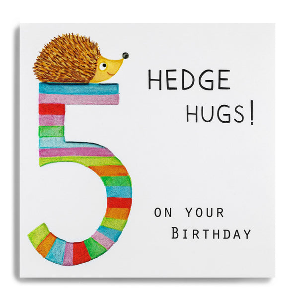 "5 Hedge Hugs On Your Birthday" Card - Hemels