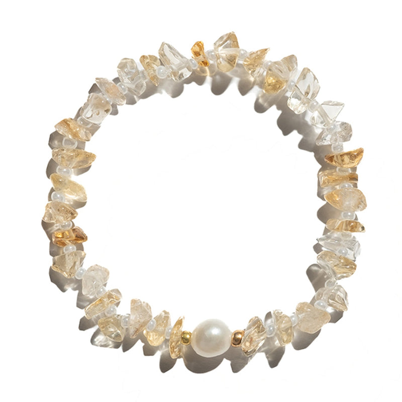 The Happy Rock - Citrine & Pearl Bracelet