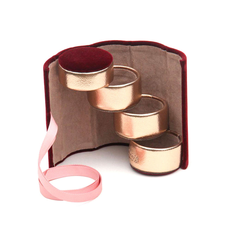 Velvet Mini Jewellery Box Tower - Burgundy