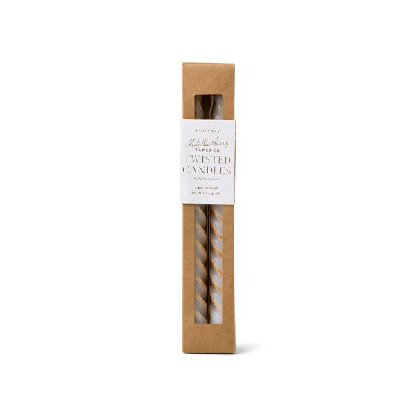 Cypress & Fir Twisted Taper Candles - Metallic Copper
