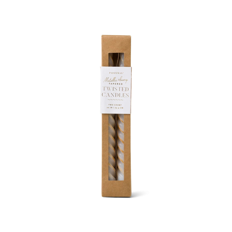 Cypress & Fir Twisted Taper Candles - Metallic Copper