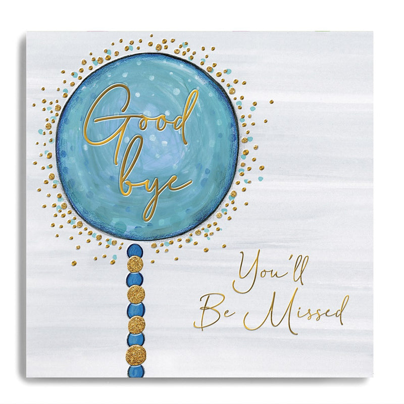 "Good bye You'll Be Missed" Blue balloon Card - Hemels