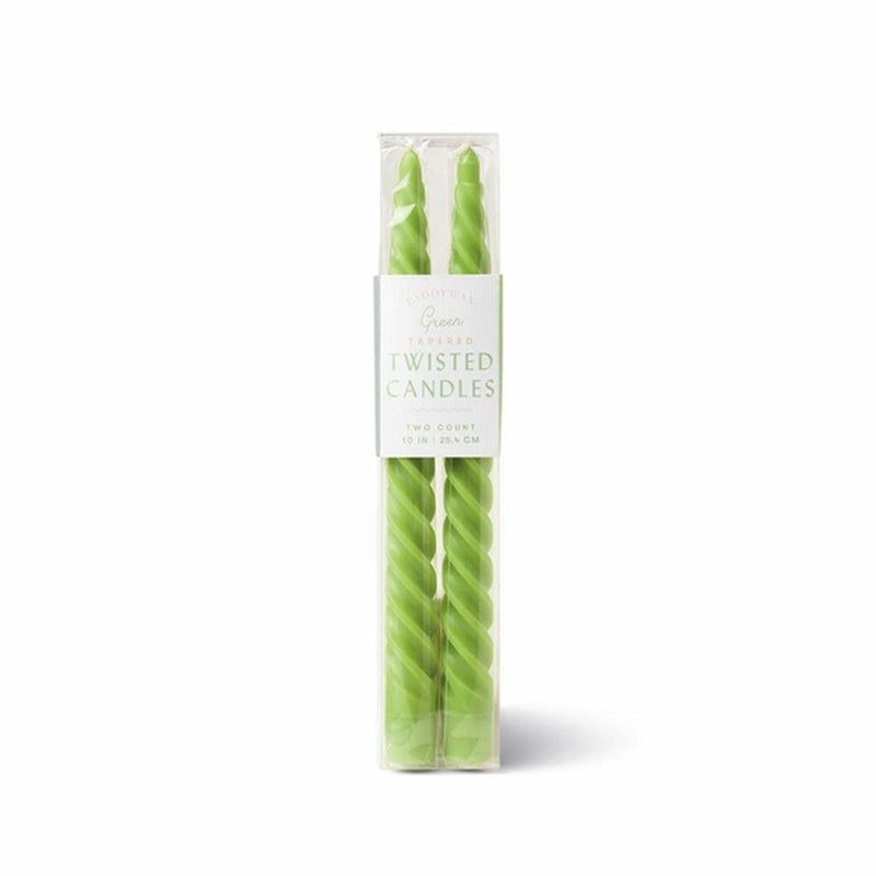 Twisted Taper Candles - Green