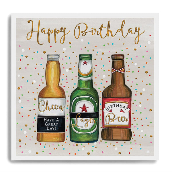 Happy Birthday Beer Bottles Card