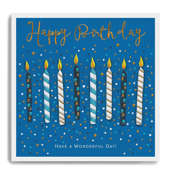 Happy Birthday Blue Candles Card