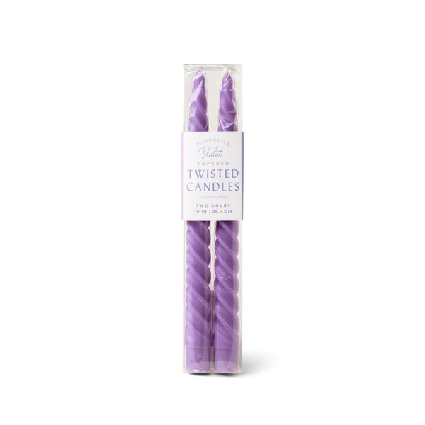 Twisted Taper Candles - Violet