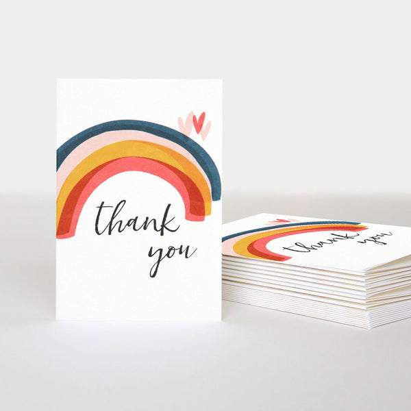 Thank You Rainbow Note Cards - Pack of 10 - Hemels