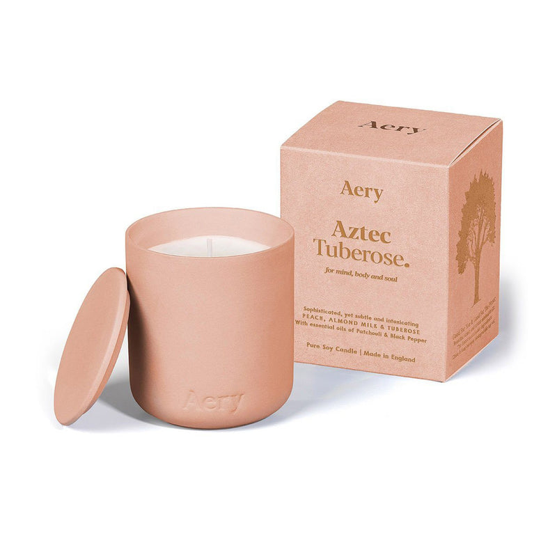 Aztec Tuberose Scented Fernweh Candle - Peach Clay