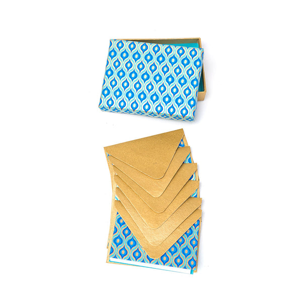 Lotus Eyes Boxed Note Card - Blue - Hemels