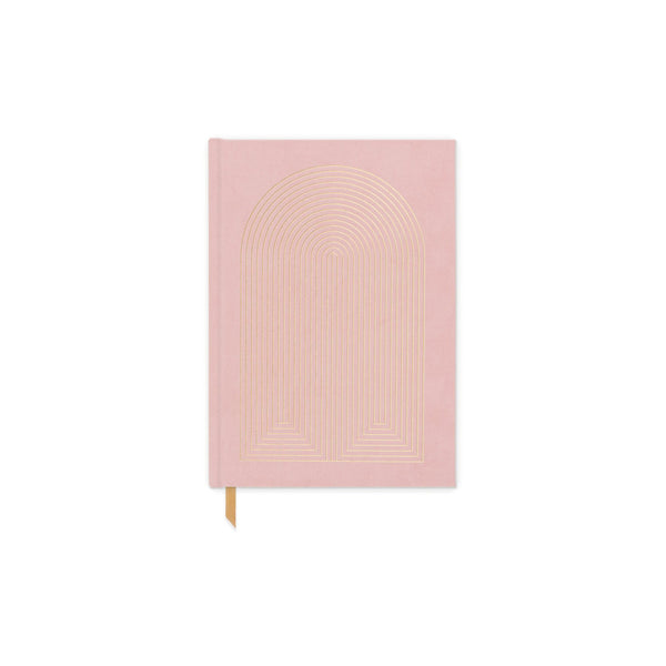 Hard Cover Suede Cloth Journal - Pink Radiant Rainbow
