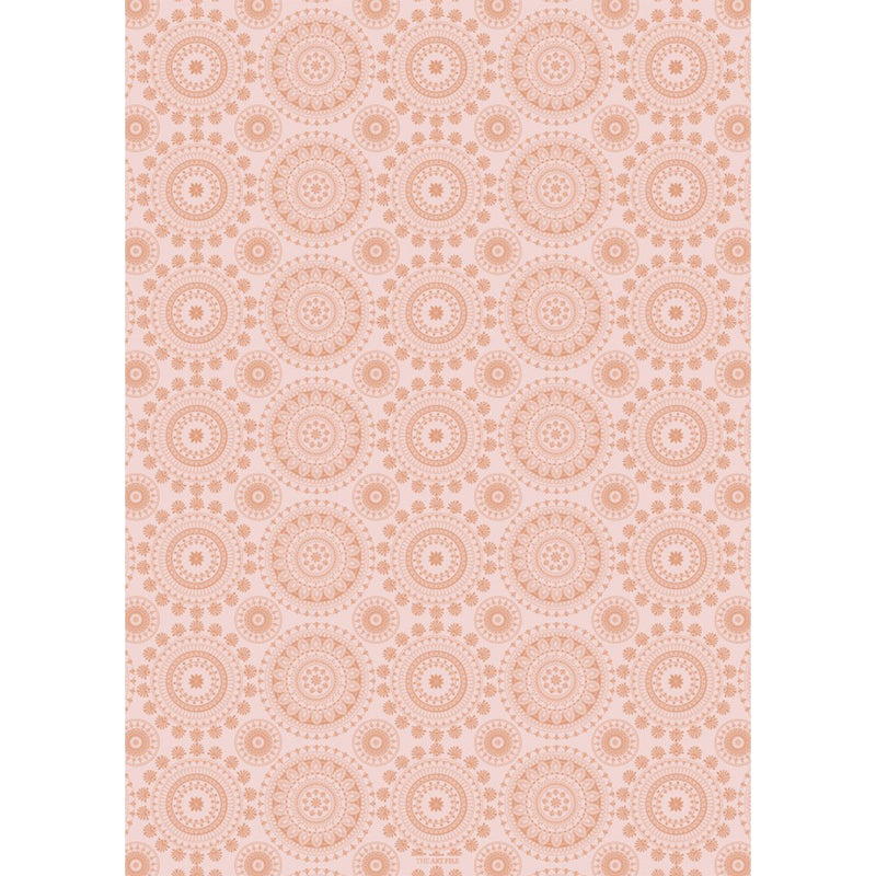 Sheet Wrapping Paper- Rose Foil Circles